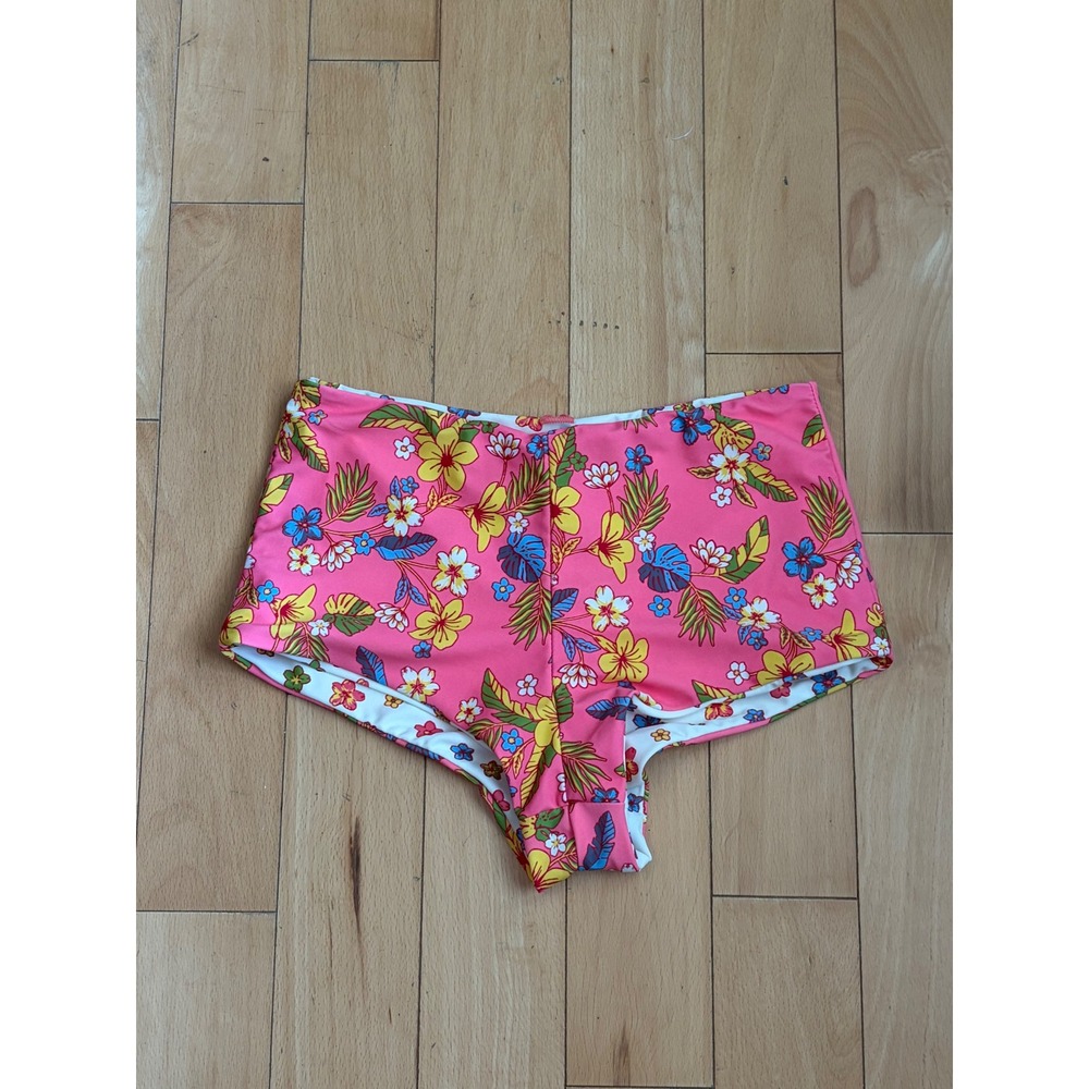Cabana del Sol Swim Bottoms Womens XS Pink Floral High Waist Tropical 12816-AD26